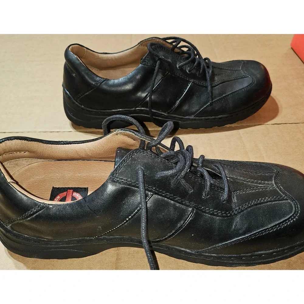 Vtg London Underground Format Oxford‎ Adler Leather Shoes Black Italy Mens 10.5